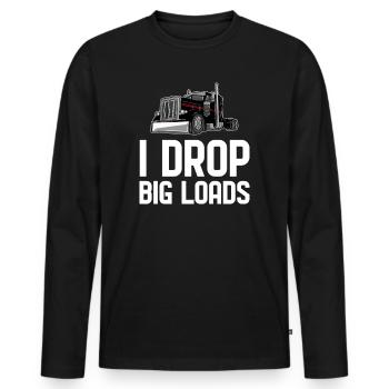 Camion routier camion routier - T-shirt manches longues Premium bio Homme - noir - Devant - Nico (187cm)