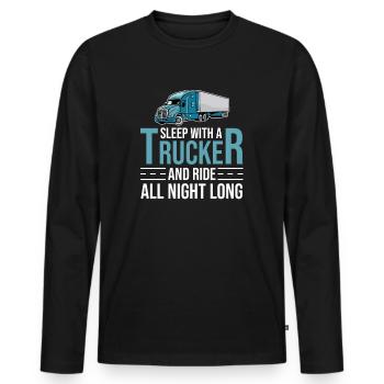 Camion routier camion routier - T-shirt manches longues Premium bio Homme - noir - Devant - Nico (187cm)