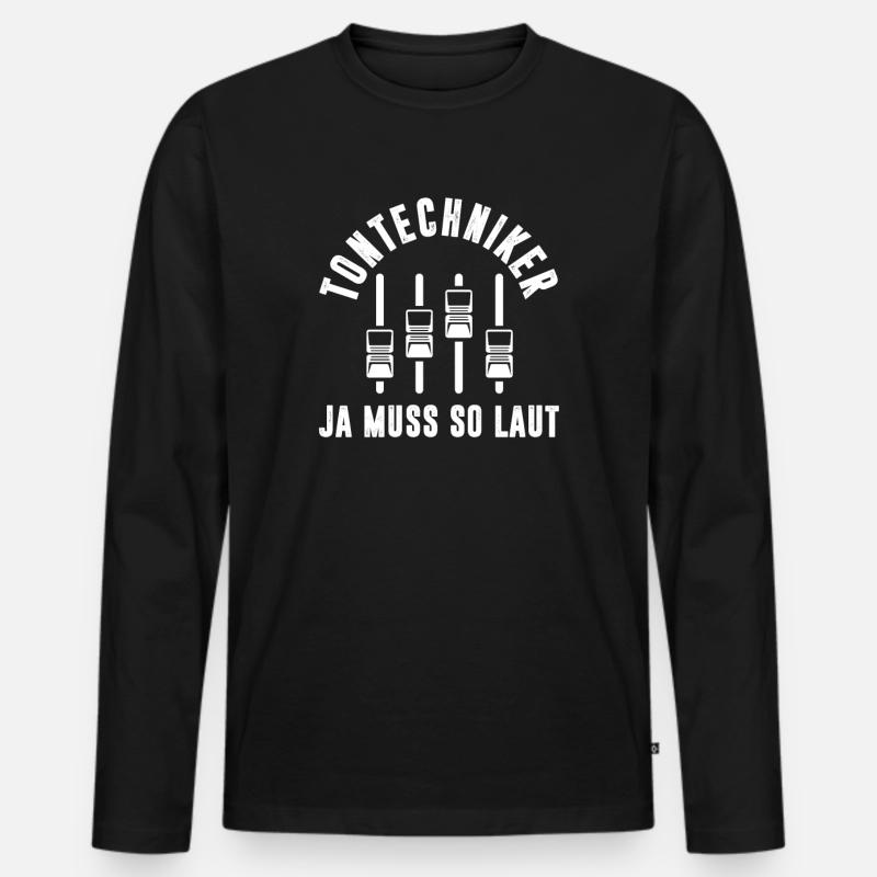 Tontechniker Sound Audio Engineer - Männer Premium Bio Langarmshirt - Schwarz