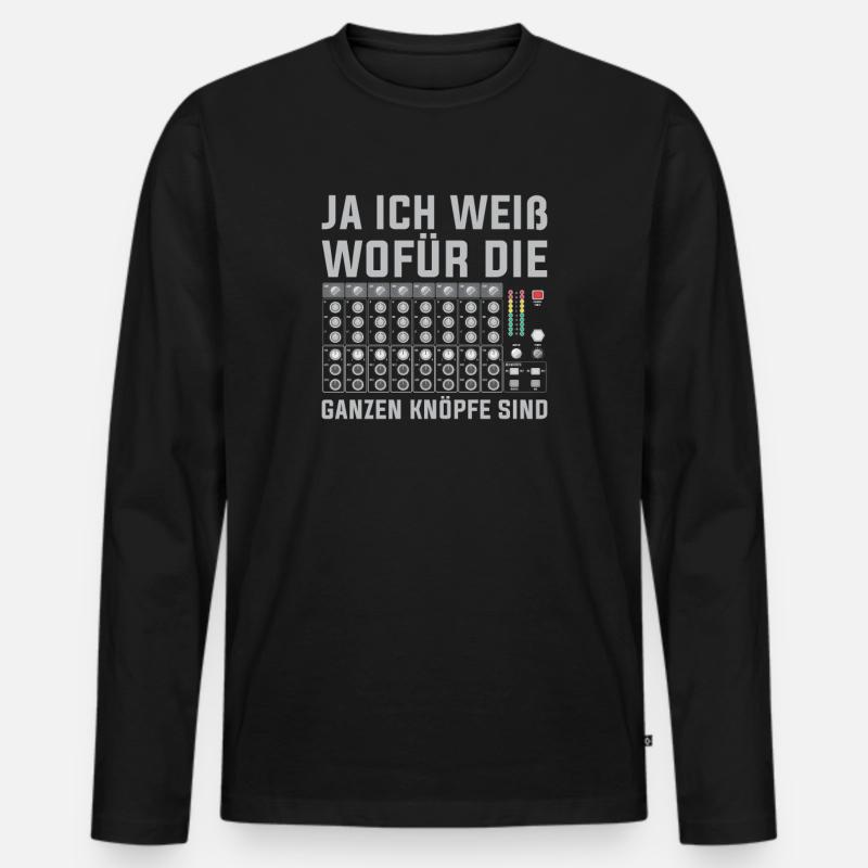 Tontechniker Sound Audio Engineer - Männer Premium Bio Langarmshirt - Schwarz