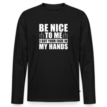 Tontechniker Sound Audio Engineer - Männer Premium Bio Langarmshirt - Schwarz - Vorne - Nico (187cm)