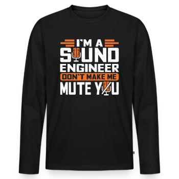 Tontechniker Sound Audio Engineer - Männer Premium Bio Langarmshirt - Schwarz - Vorne - Nico (187cm)