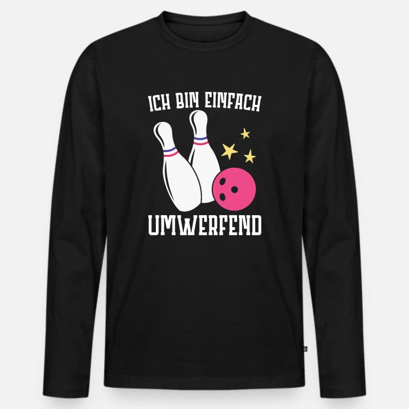 Bowling - Männer Premium Bio Langarmshirt - Schwarz