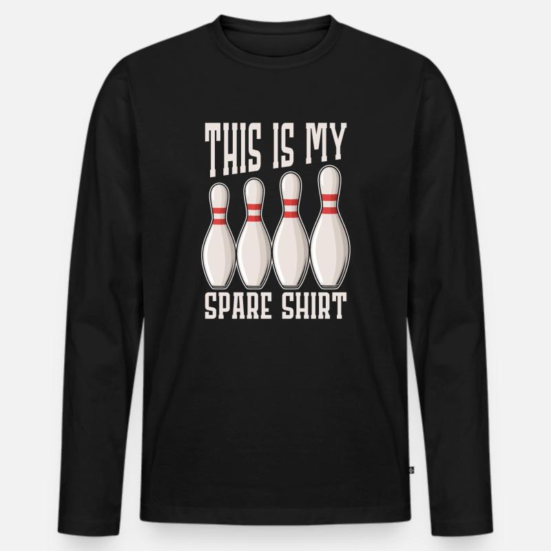Bowling - Männer Premium Bio Langarmshirt - Schwarz