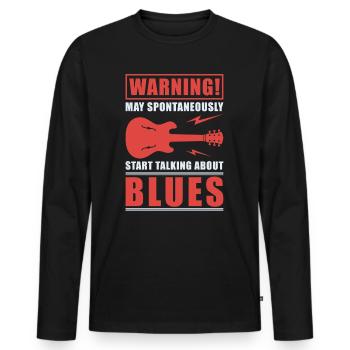 Blues - Männer Premium Bio Langarmshirt - Schwarz - Vorne - Nico (187cm)