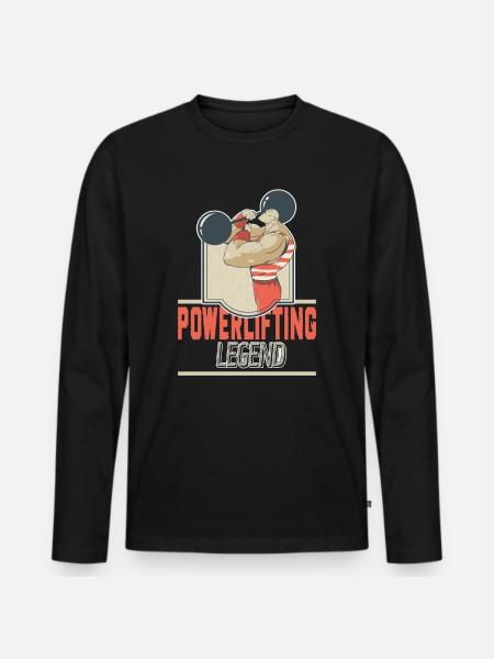 Power Triathlon Powerlifting Powerlifter - Men's Premium Organic Long Sleeve Shirt - black