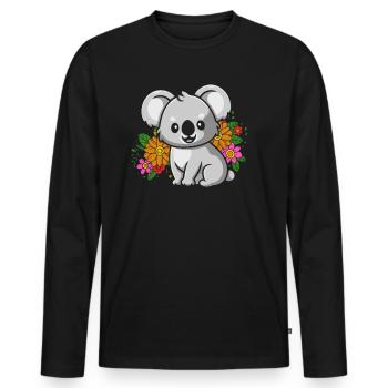 Koala Koala Bear - Men's Premium Organic Long Sleeve Shirt - black - Front - Nico (187cm)