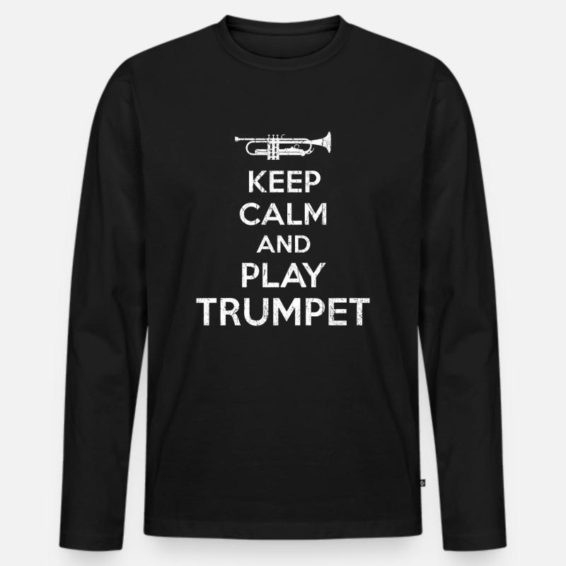 Trompeter - Männer Premium Bio Langarmshirt - Schwarz