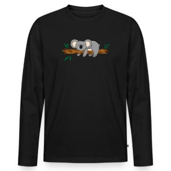 Koala Koala Bear - Men's Premium Organic Long Sleeve Shirt - black - Front - Nico (187cm)