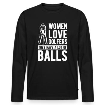 Golf Golfer Golfer Golfer Golf Course - Men's Premium Organic Long Sleeve Shirt - black - Front - Nico (187cm)