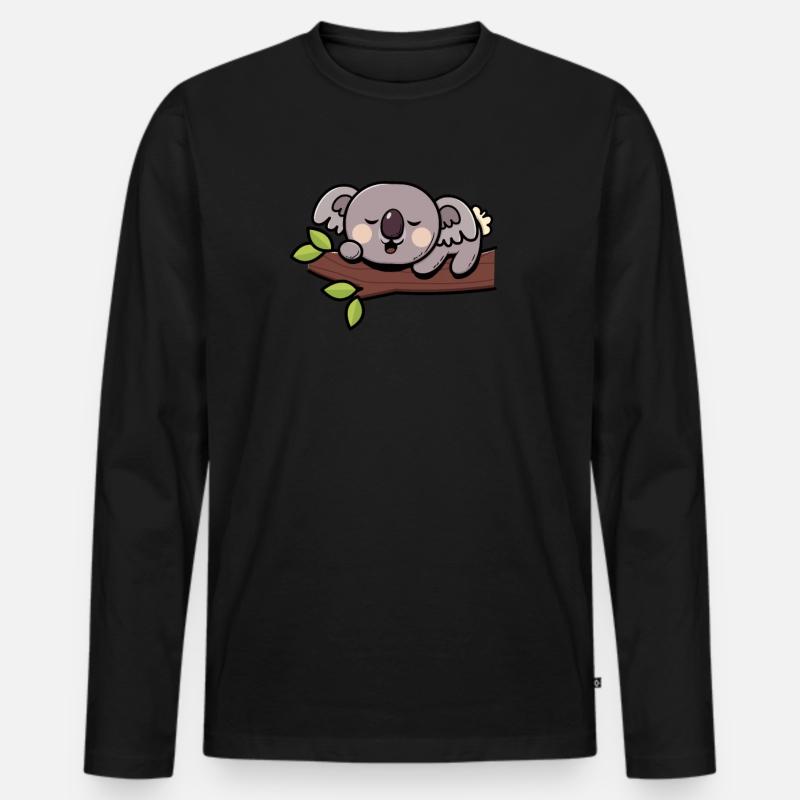 Koala Koalabär - Männer Premium Bio Langarmshirt - Schwarz