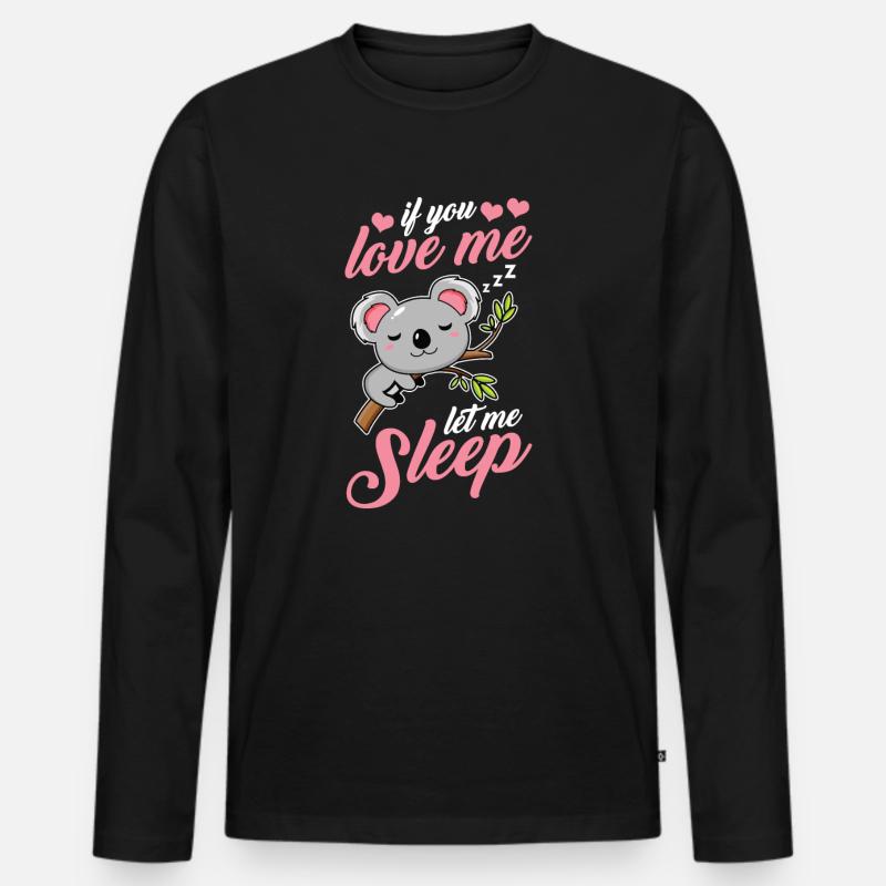 Koala Koalabär - Männer Premium Bio Langarmshirt - Schwarz