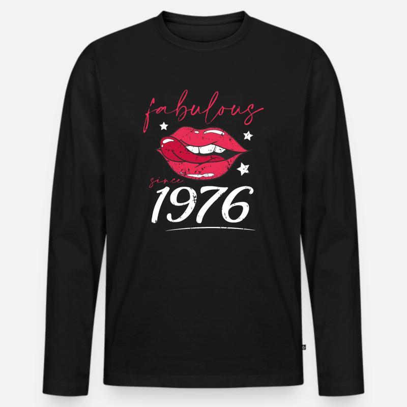 Fabulous since 1976 - Männer Premium Bio Langarmshirt - Schwarz