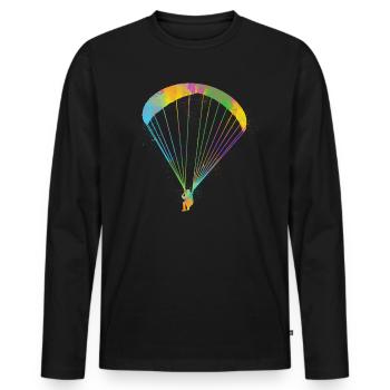 Paragliding Paragliding Paragliding Paragliding - Men's Premium Organic Long Sleeve Shirt - black - Front - Nico (187cm)