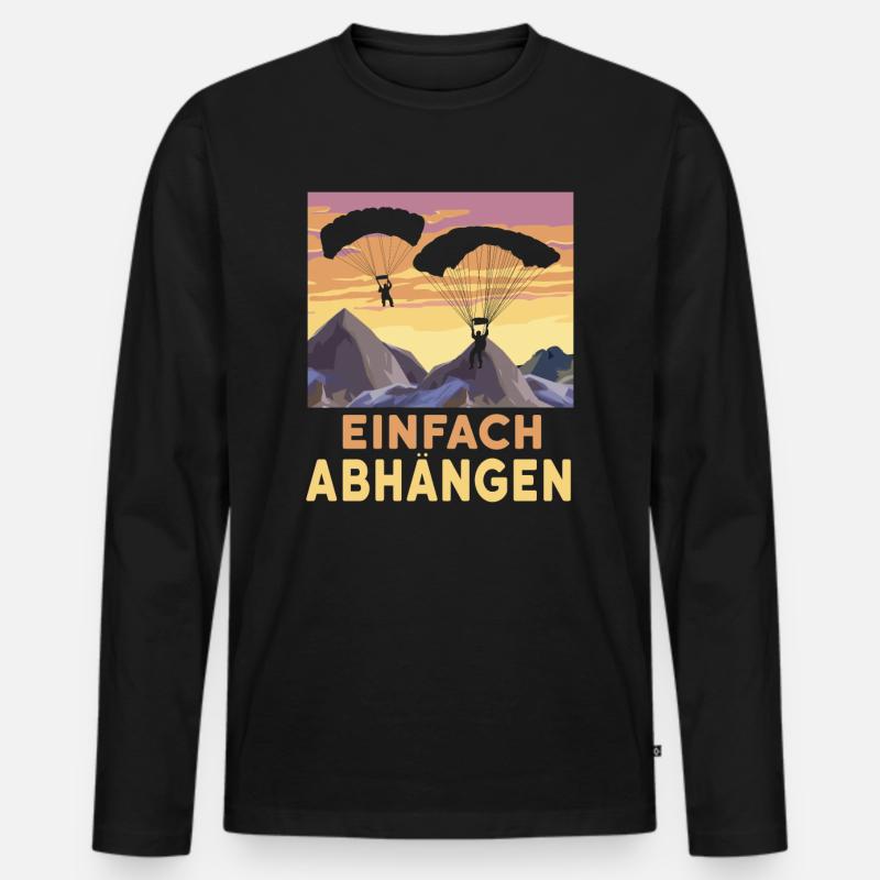 Paragleiter Gleitschirmfliegen Paragleiten - Männer Premium Bio Langarmshirt - Schwarz