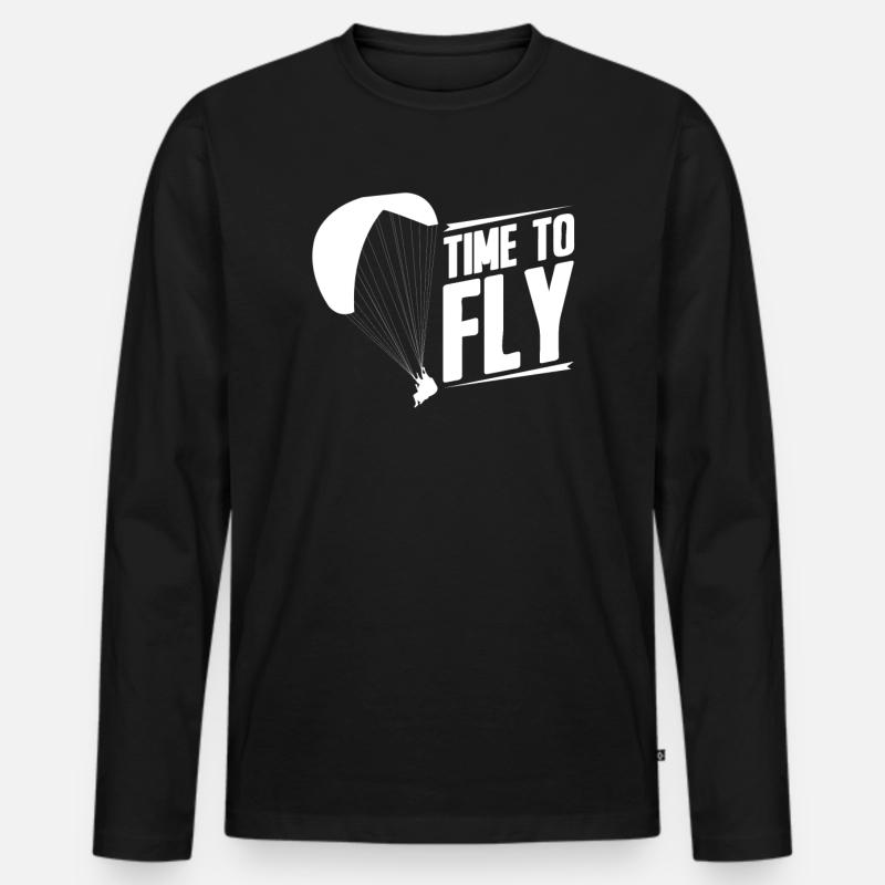 Paragleiter Gleitschirmfliegen Paragleiten - Männer Premium Bio Langarmshirt - Schwarz