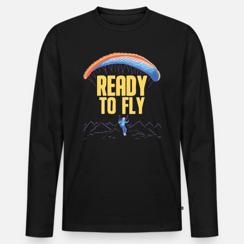 Paragleiter Gleitschirmfliegen Paragleiten - Männer Premium Bio Langarmshirt - Schwarz