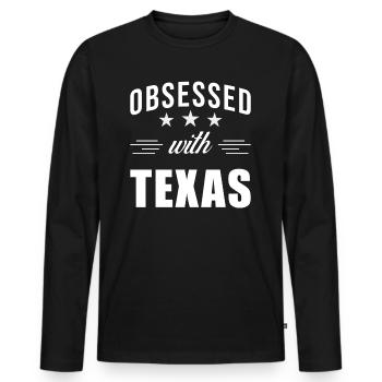 Texas - T-shirt manches longues Premium bio Homme - noir - Devant - Nico (187cm)