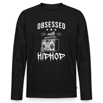 Hip Hop - Men's Premium Organic Long Sleeve Shirt - black - Front - Nico (187cm)
