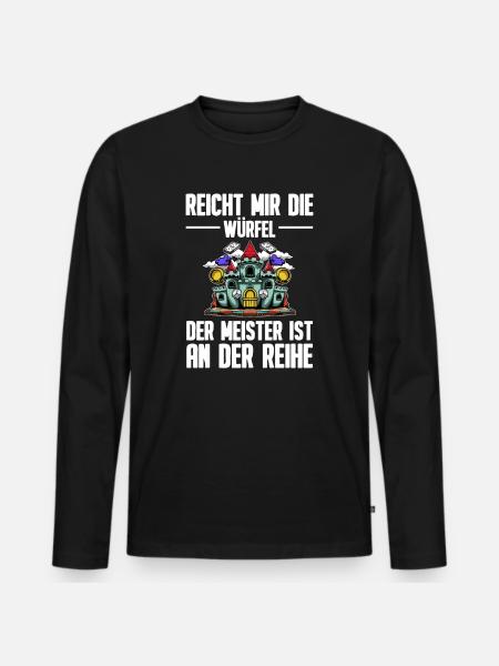 Brettspiel - Männer Premium Bio Langarmshirt - Schwarz