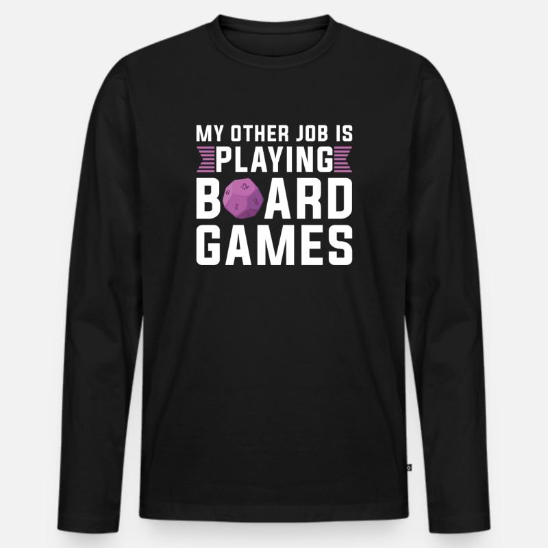 Brettspiel - Männer Premium Bio Langarmshirt - Schwarz