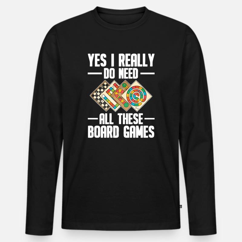 Brettspiel - Männer Premium Bio Langarmshirt - Schwarz
