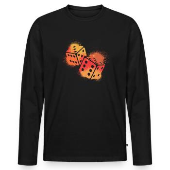 Rétro vintage jeu de plateau - T-shirt manches longues Premium bio Homme - noir - Devant - Nico (187cm)