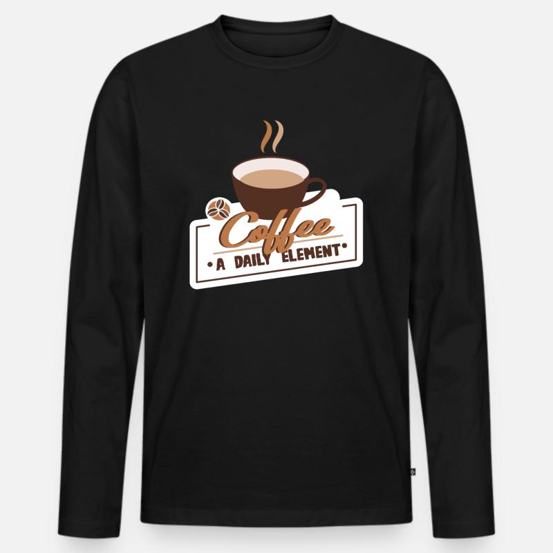 Kaffee Kaffeetrinker Kaffeeliebhaber - Männer Premium Bio Langarmshirt - Schwarz