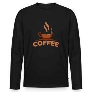 Café buveurs de café Amateurs de café - T-shirt manches longues Premium bio Homme - noir - Devant - Nico (187cm)