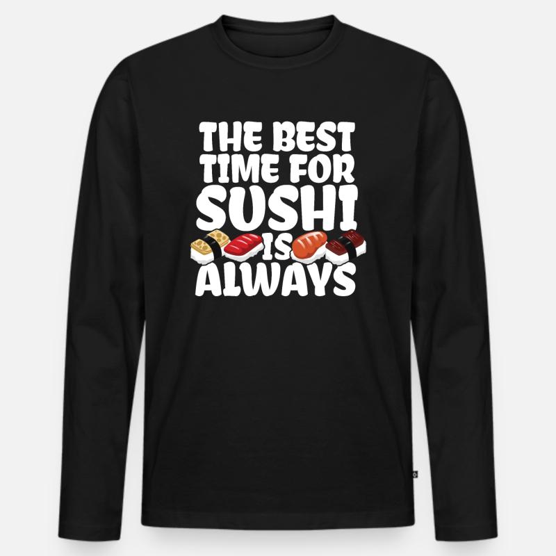 Sushi - Männer Premium Bio Langarmshirt - Schwarz