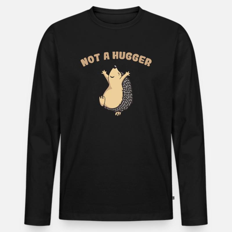Igel - Männer Premium Bio Langarmshirt - Schwarz