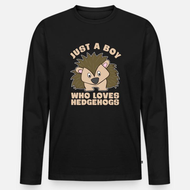 Igel - Männer Premium Bio Langarmshirt - Schwarz