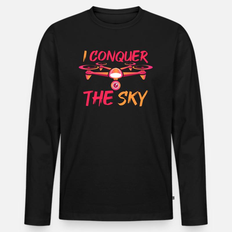 Drone Dronenpilot Quadrocopter - Männer Premium Bio Langarmshirt - Schwarz