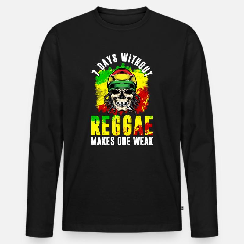 Reggae Dancehall Rasta Rastafari - Männer Premium Bio Langarmshirt - Schwarz