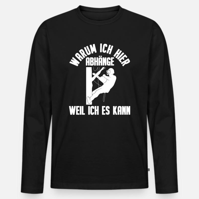 Baumklettern Baumpfleger Arborist Baumkletterer - Männer Premium Bio Langarmshirt - Schwarz