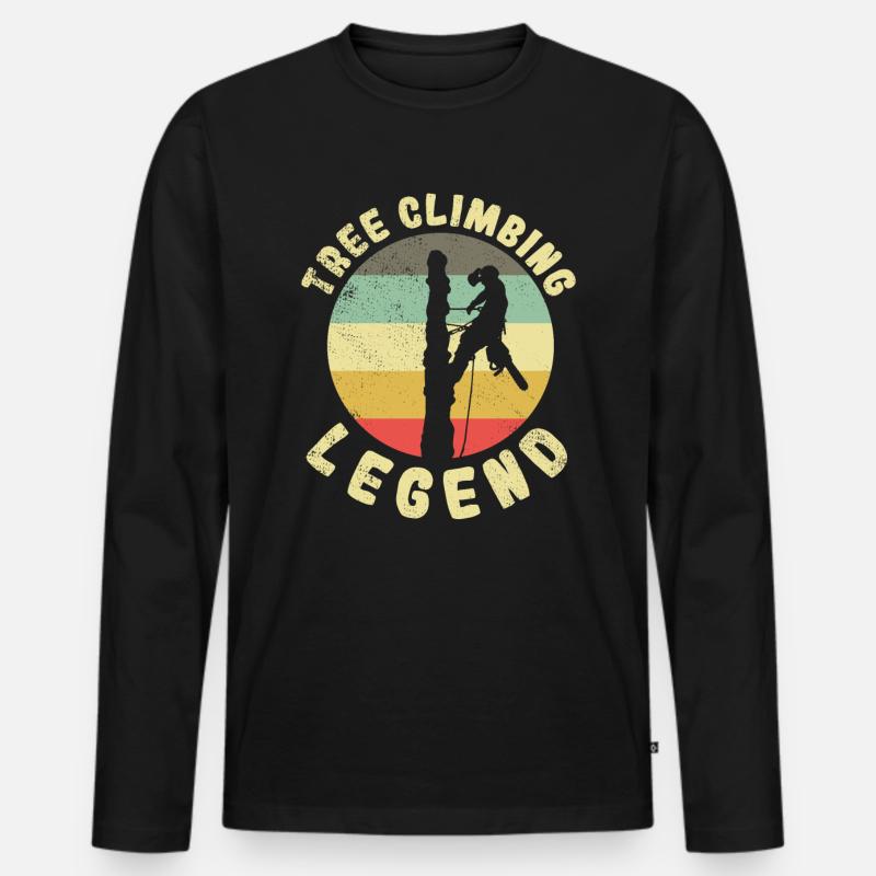 Baumklettern Baumpfleger Arborist Baumkletterer - Männer Premium Bio Langarmshirt - Schwarz