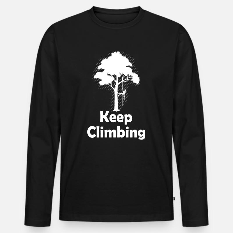Baumklettern Baumpfleger Arborist Baumkletterer - Männer Premium Bio Langarmshirt - Schwarz