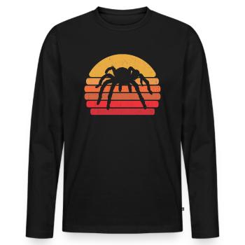Retro Spinne Vintage Haustier - Männer Premium Bio Langarmshirt - Schwarz - Vorne - Nico (187cm)