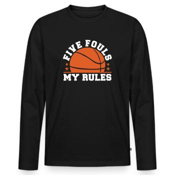 Basketteur - T-shirt manches longues Premium bio Homme - noir - Devant - Nico (187cm)