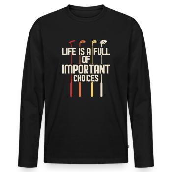 Golfeur Golf golf golf golf - T-shirt manches longues Premium bio Homme - noir - Devant - Nico (187cm)