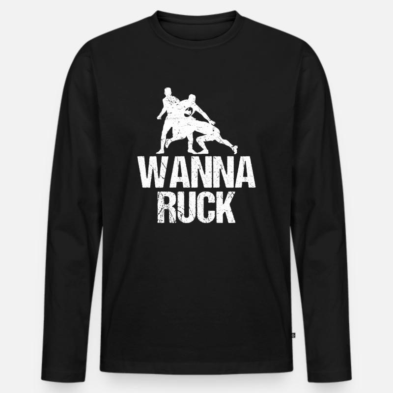 Rugby - Men's Premium Organic Long Sleeve Shirt - black