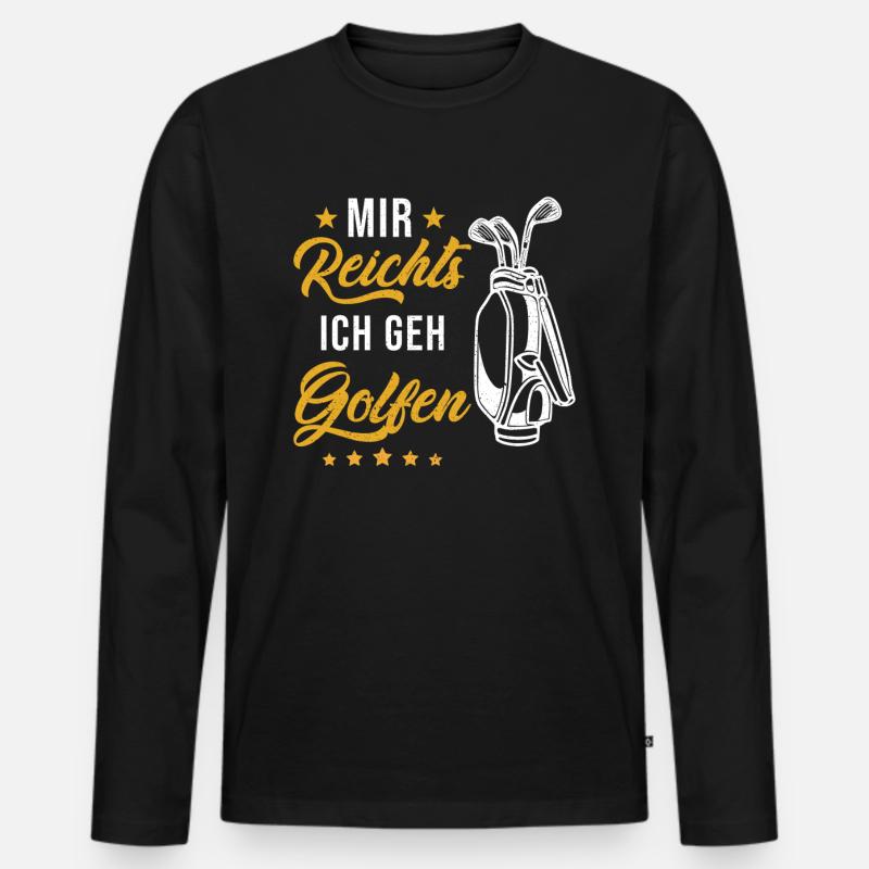 Golf Golfer Geschenk - Männer Premium Bio Langarmshirt - Schwarz