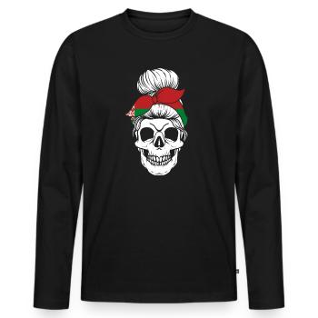 Nationality National Flag Flag Skull - Men's Premium Organic Long Sleeve Shirt - black - Front - Nico (187cm)