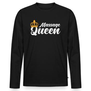 Massage Masseuse Cadeau - T-shirt manches longues Premium bio Homme - noir - Devant - Nico (187cm)