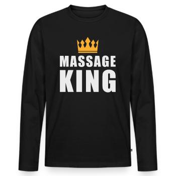 Massage Masseur Cadeau - T-shirt manches longues Premium bio Homme - noir - Devant - Nico (187cm)