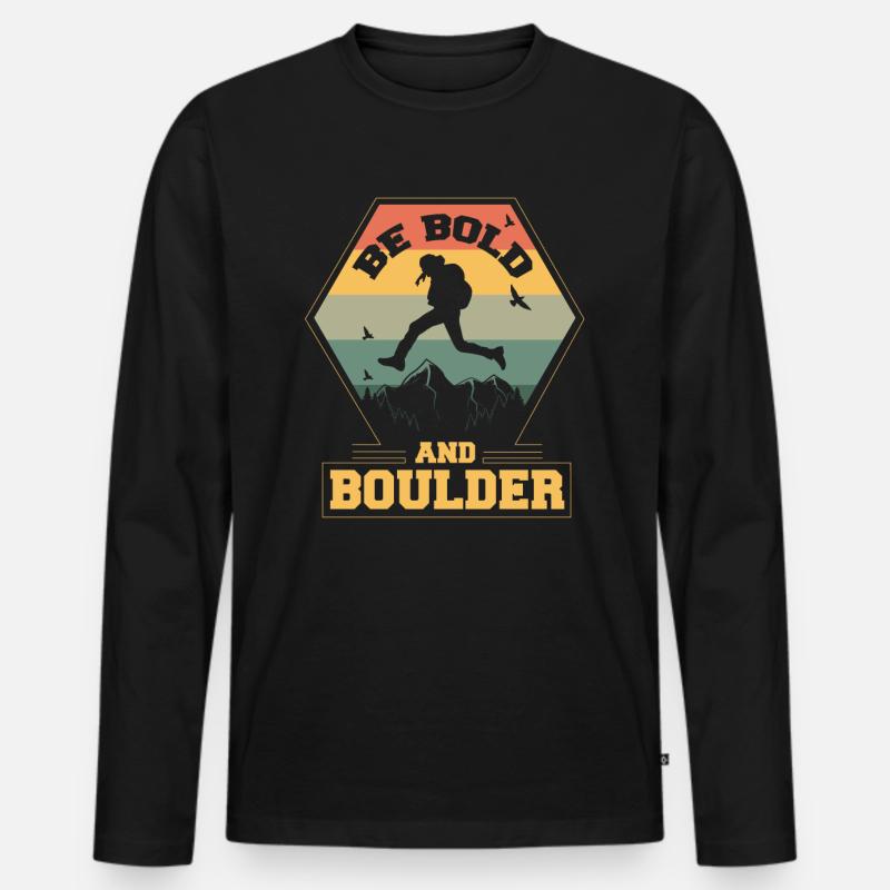 Bouldern - Männer Premium Bio Langarmshirt - Schwarz