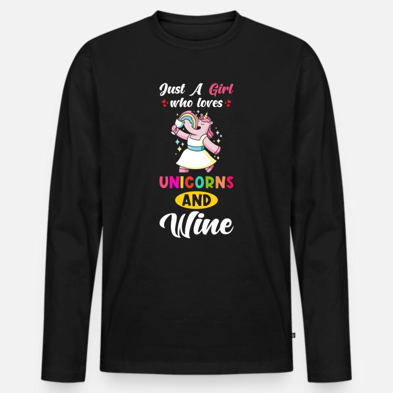 Wein lustig - Männer Premium Bio Langarmshirt - Schwarz