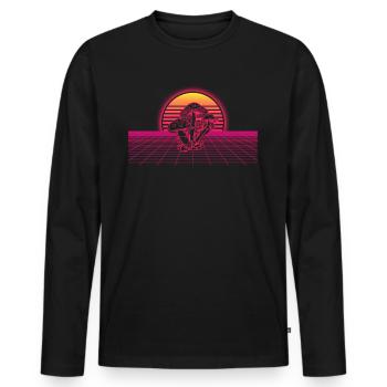 Mushroom Vaporwave - Männer Premium Bio Langarmshirt - Schwarz - Vorne - Nico (187cm)
