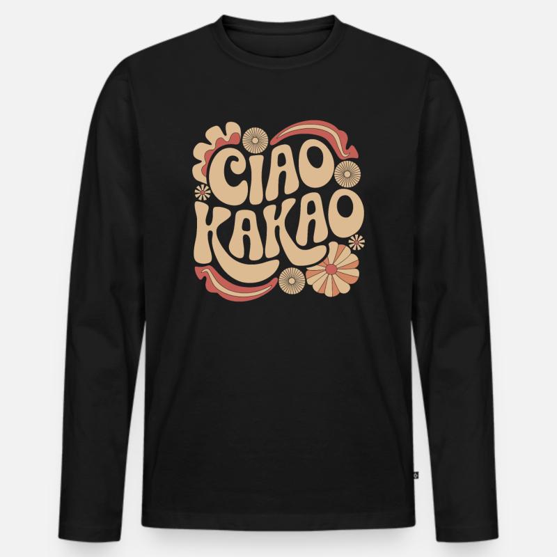 Ciao Kakao - Männer Premium Bio Langarmshirt - Schwarz