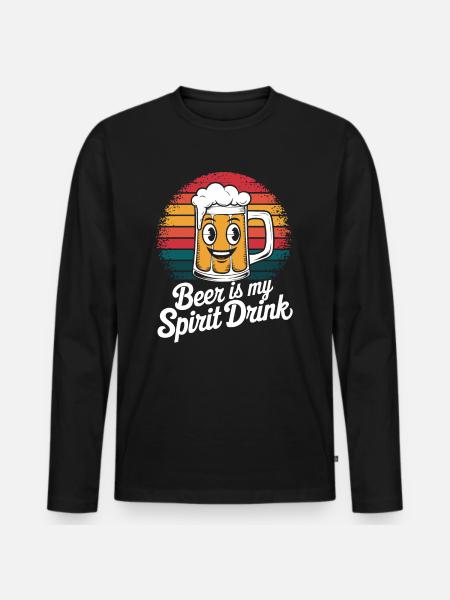 Beer is my spiritual drink - Men's Premium Organic Long Sleeve Shirt - black